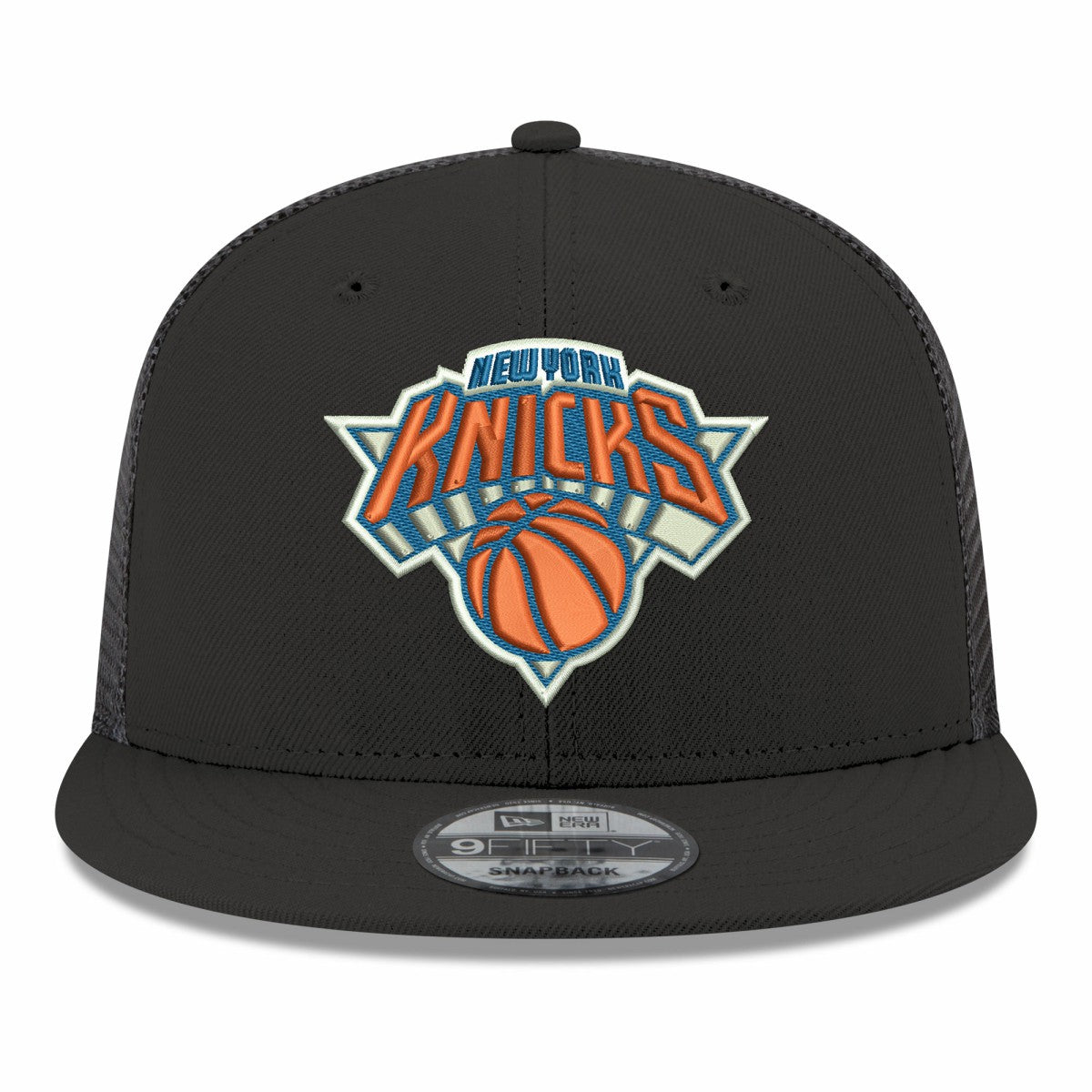 New Era New York Knicks Core Logo Meshback 9FIFTY Snapback Hat Black