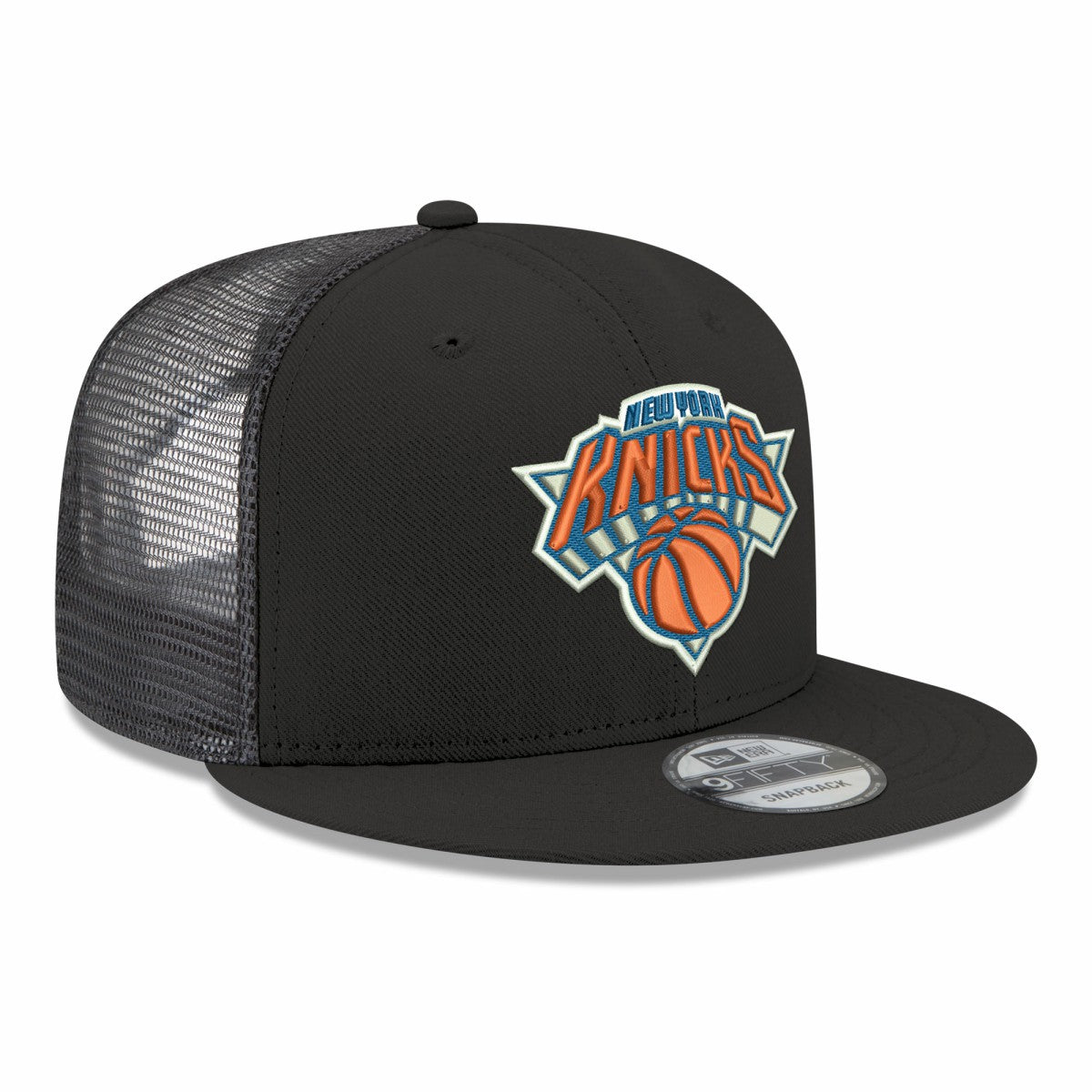New Era New York Knicks Core Logo Meshback 9FIFTY Snapback Hat Black
