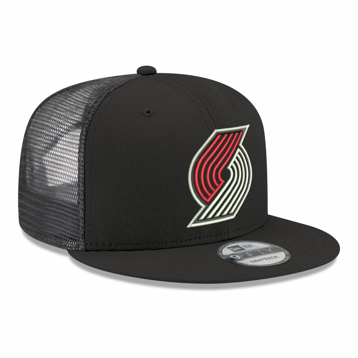 New Era Portland Trail Blazers Core Logo Meshback 9FIFTY Snapback Hat Black