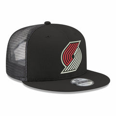 New Era Portland Trail Blazers Core Logo Meshback 9FIFTY Snapback Hat Black
