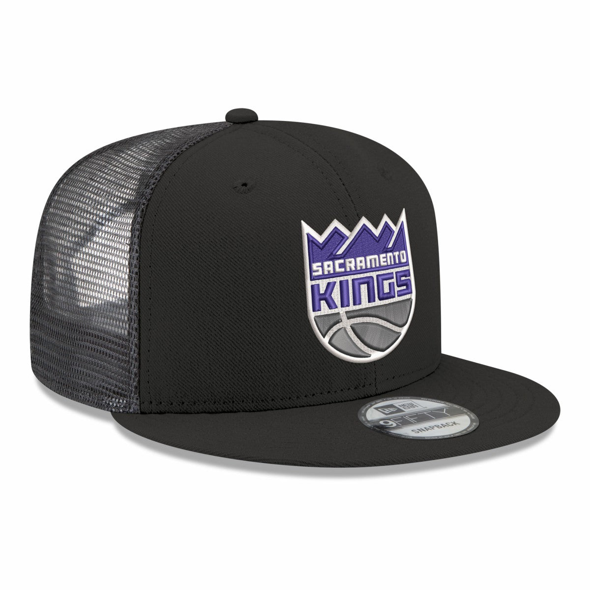 New Era Sacramento Kings Core Logo Meshback 9FIFTY Snapback Hat Black