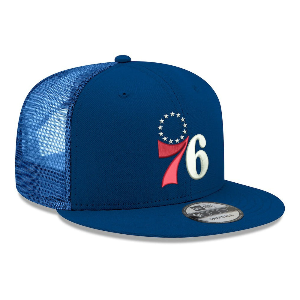 New Era Philadelphia 76ers Core Logo Meshback 9FIFTY Snapback Hat Royal