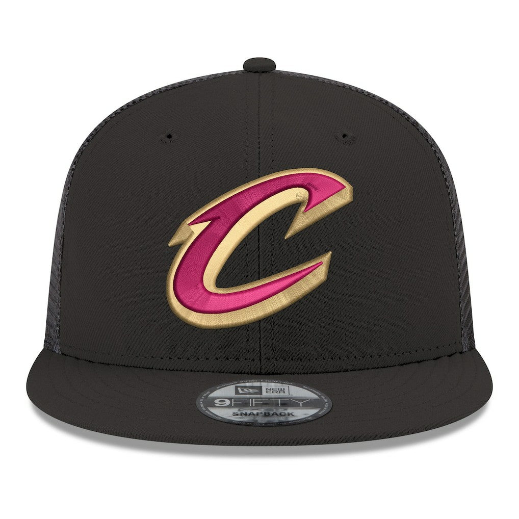New Era Cleveland Cavaliers Core Logo Meshback 9FIFTY Snapback Hat Black