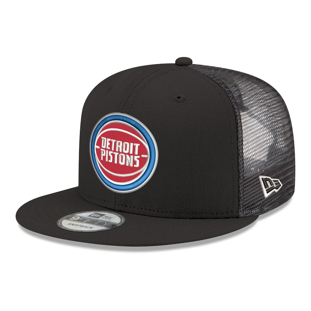 New Era Detroit Pistons Core Logo Meshback 9FIFTY Snapback Hat Black