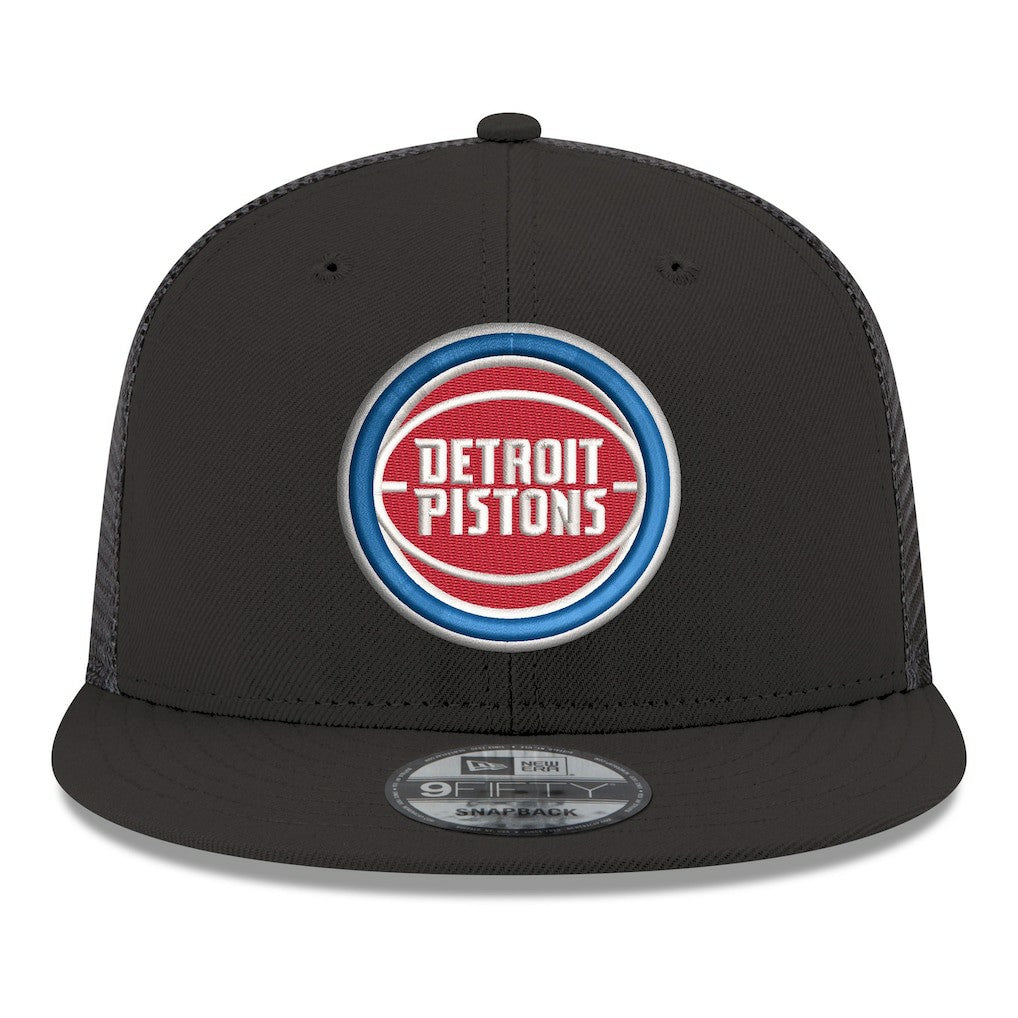 New Era Detroit Pistons Core Logo Meshback 9FIFTY Snapback Hat Black