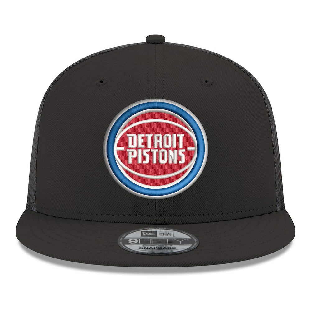 New Era Detroit Pistons Core Logo Meshback 9FIFTY Snapback Hat Black