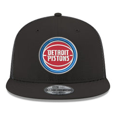 New Era Detroit Pistons Core Logo Meshback 9FIFTY Snapback Hat Black