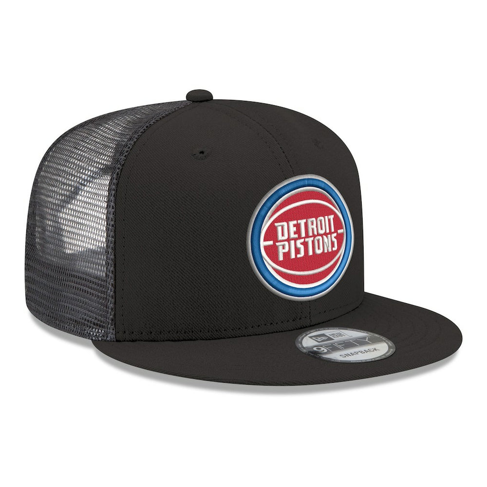 New Era Detroit Pistons Core Logo Meshback 9FIFTY Snapback Hat Black