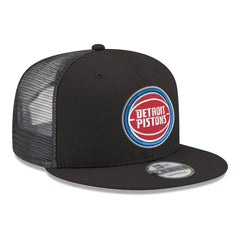 New Era Detroit Pistons Core Logo Meshback 9FIFTY Snapback Hat Black