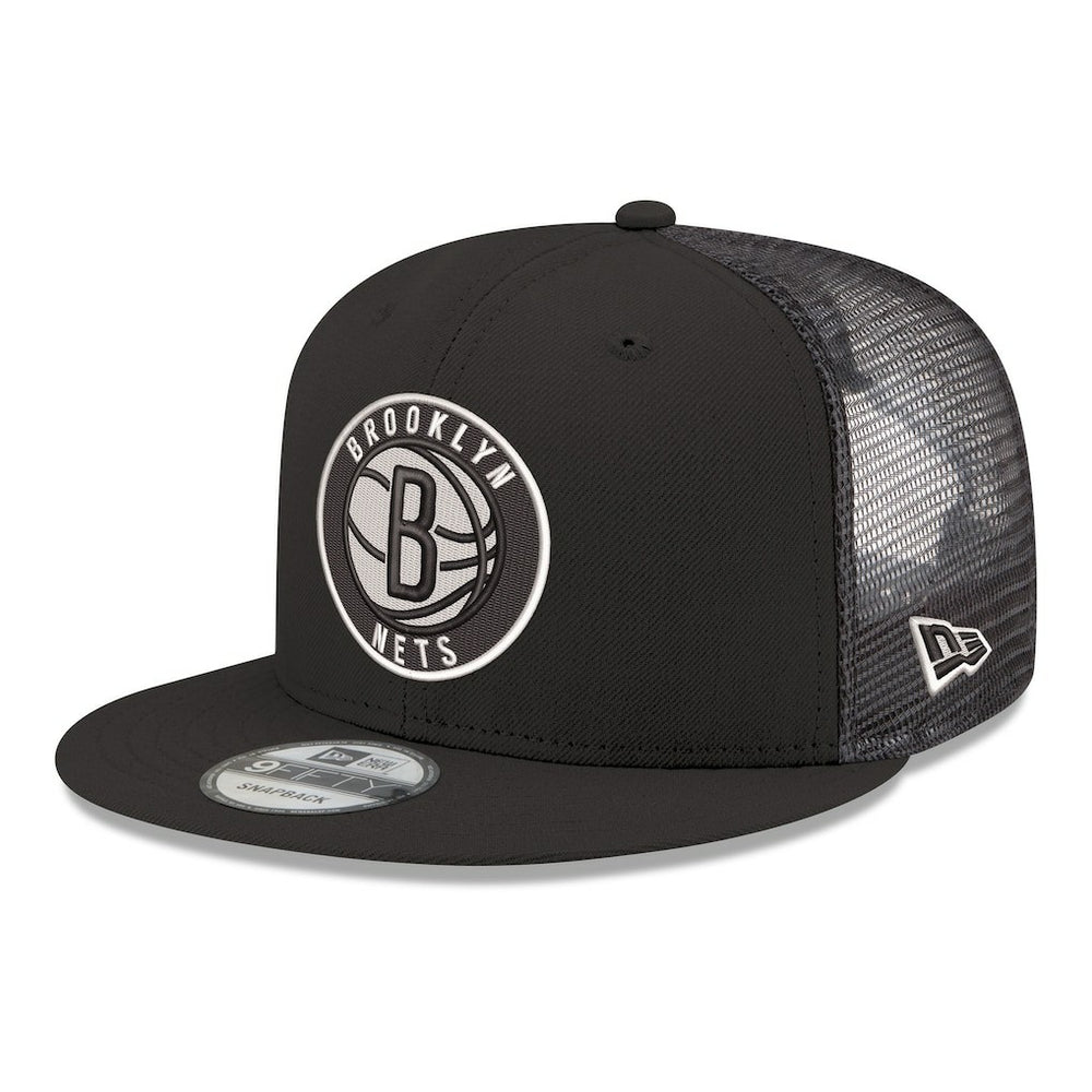 New Era Brooklyn Nets Core Logo Meshback 9FIFTY Snapback Hat Black