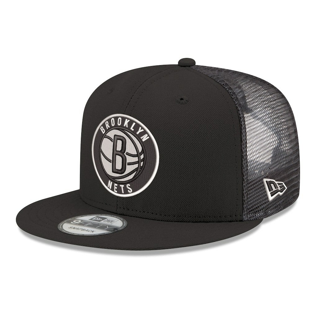 New Era Brooklyn Nets Core Logo Meshback 9FIFTY Snapback Hat Black