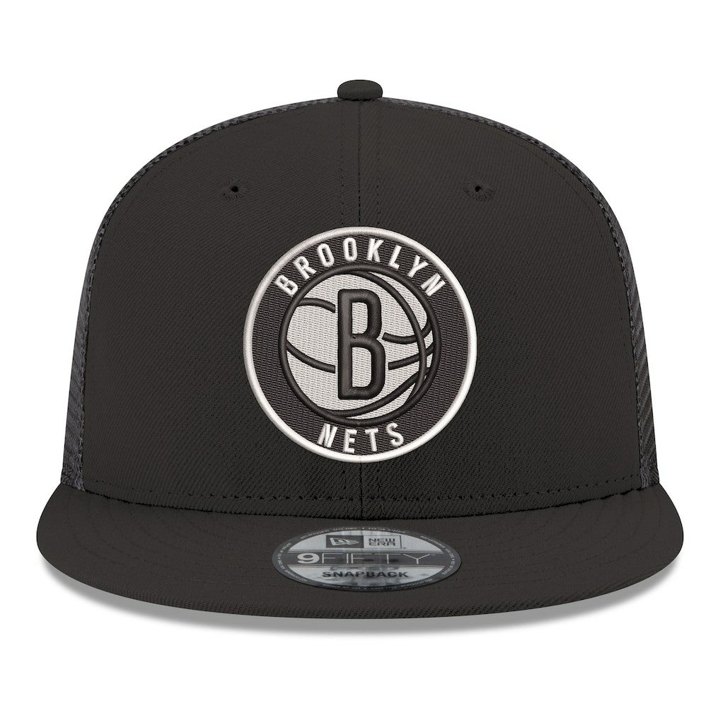New Era Brooklyn Nets Core Logo Meshback 9FIFTY Snapback Hat Black