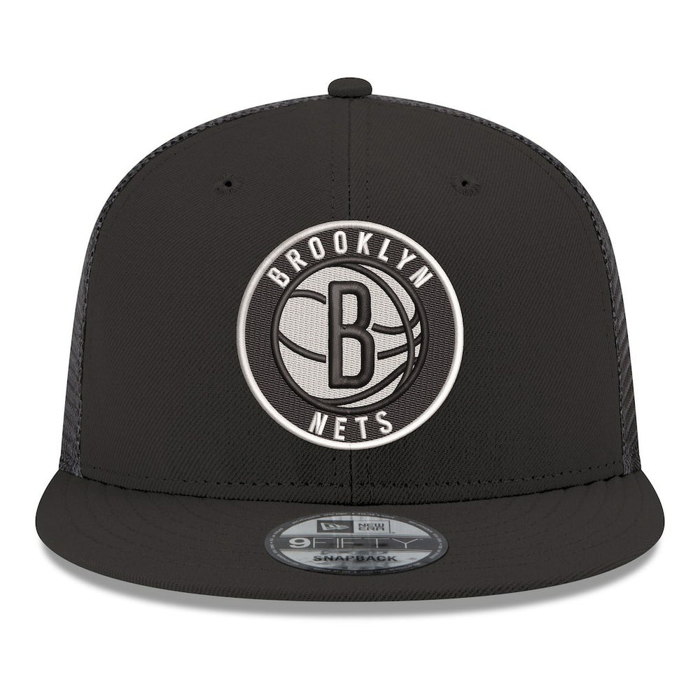 New Era Brooklyn Nets Core Logo Meshback 9FIFTY Snapback Hat Black
