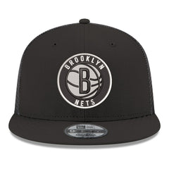 New Era Brooklyn Nets Core Logo Meshback 9FIFTY Snapback Hat Black
