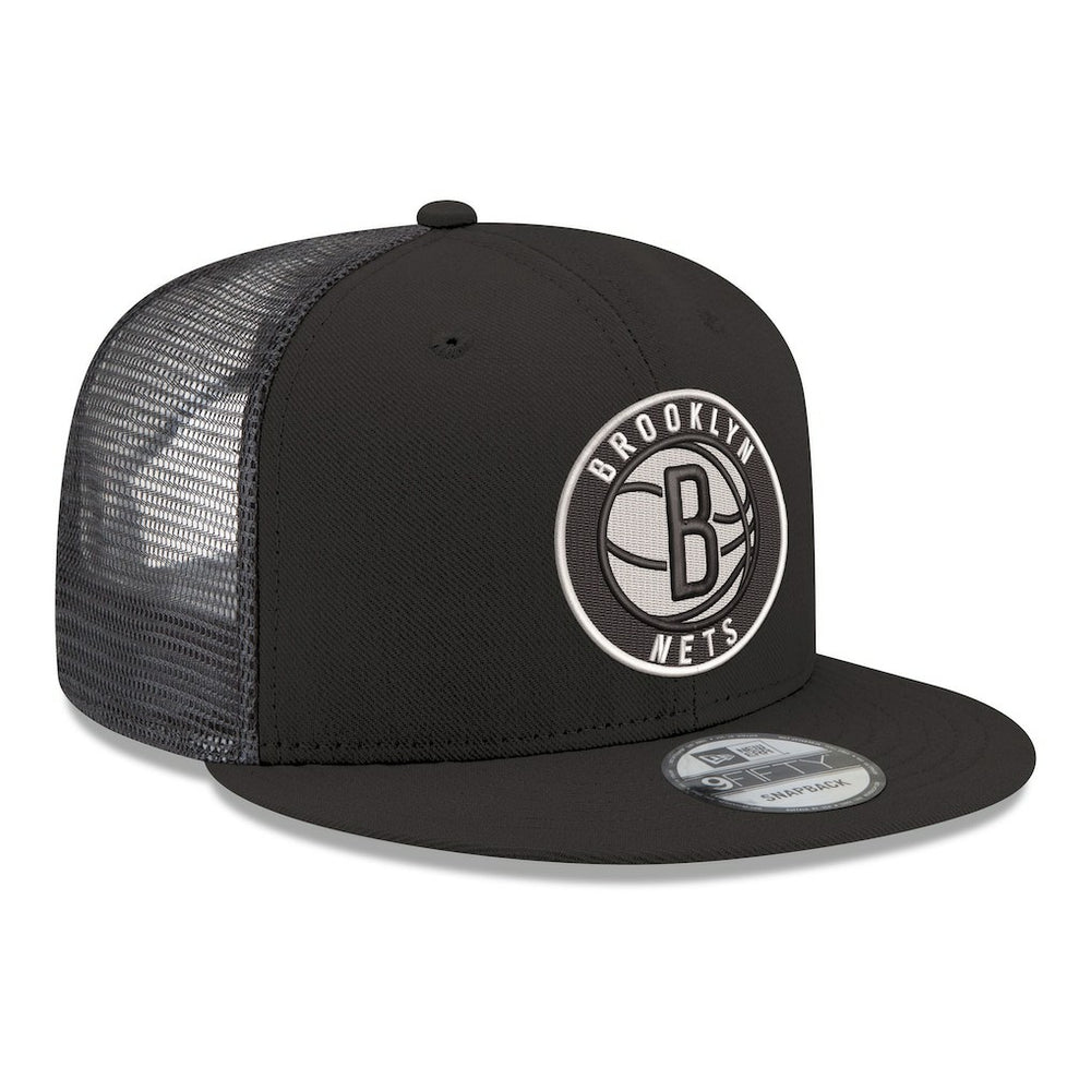 New Era Brooklyn Nets Core Logo Meshback 9FIFTY Snapback Hat Black