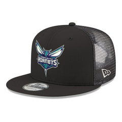 New Era Charlotte Hornets Core Logo Meshback 9FIFTY Snapback Hat Black