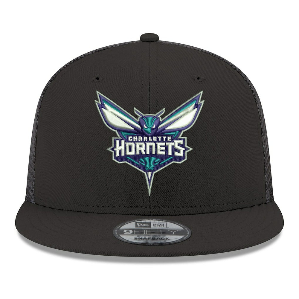 New Era Charlotte Hornets Core Logo Meshback 9FIFTY Snapback Hat Black