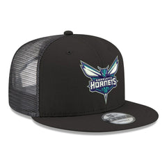 New Era Charlotte Hornets Core Logo Meshback 9FIFTY Snapback Hat Black