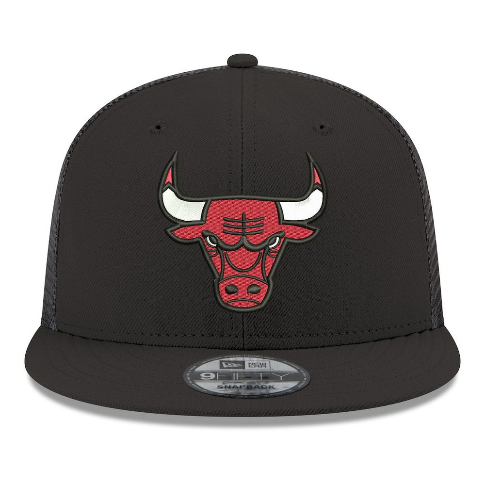 New Era Chicago Bulls Core Logo Meshback 9FIFTY Snapback Hat Black