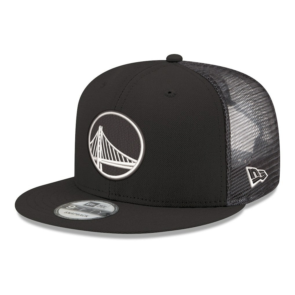 New Era Golden State Warriors Core Logo Meshback 9FIFTY Snapback Hat Black