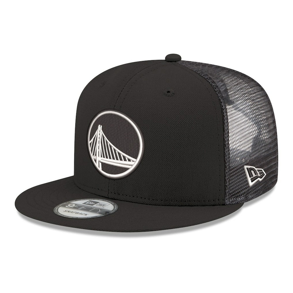 New Era Golden State Warriors Core Logo Meshback 9FIFTY Snapback Hat Black