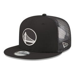 New Era Golden State Warriors Core Logo Meshback 9FIFTY Snapback Hat Black