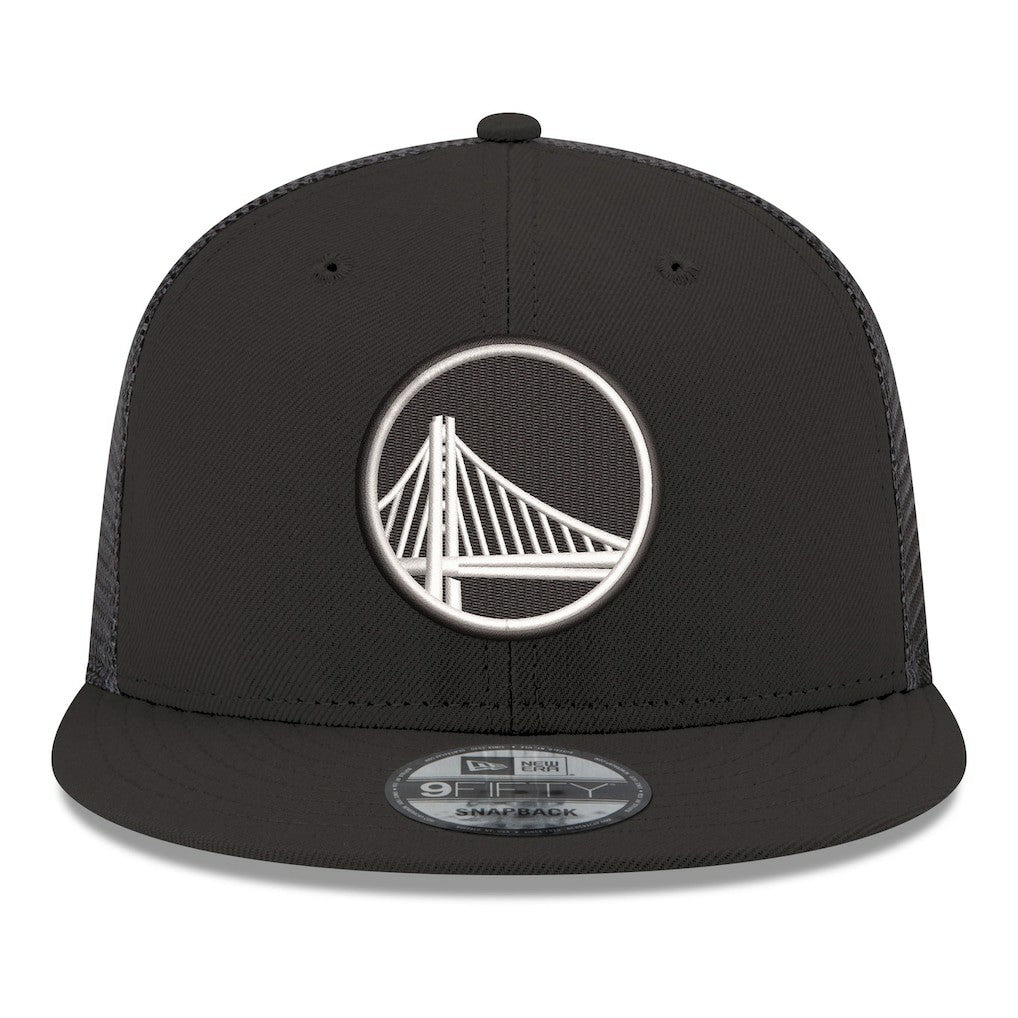 New Era Golden State Warriors Core Logo Meshback 9FIFTY Snapback Hat Black