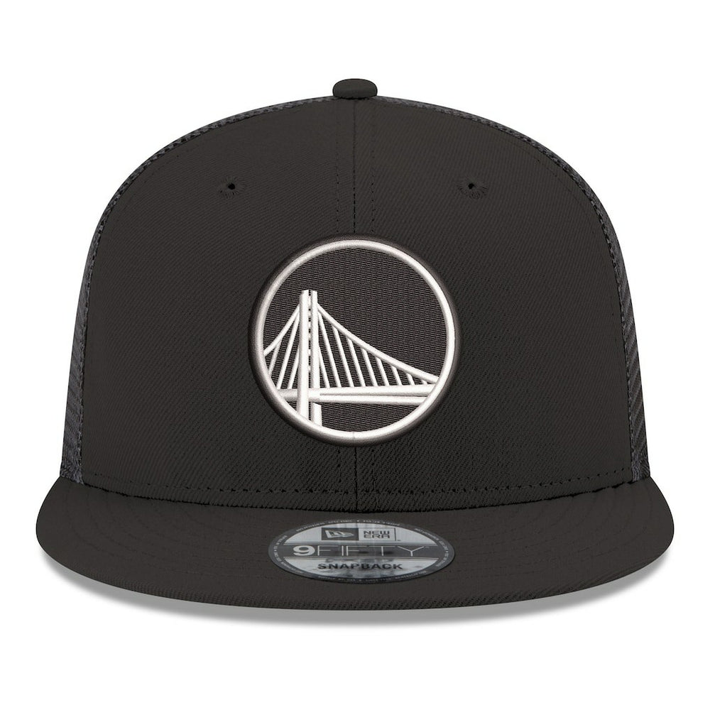 New Era Golden State Warriors Core Logo Meshback 9FIFTY Snapback Hat Black