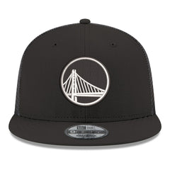 New Era Golden State Warriors Core Logo Meshback 9FIFTY Snapback Hat Black