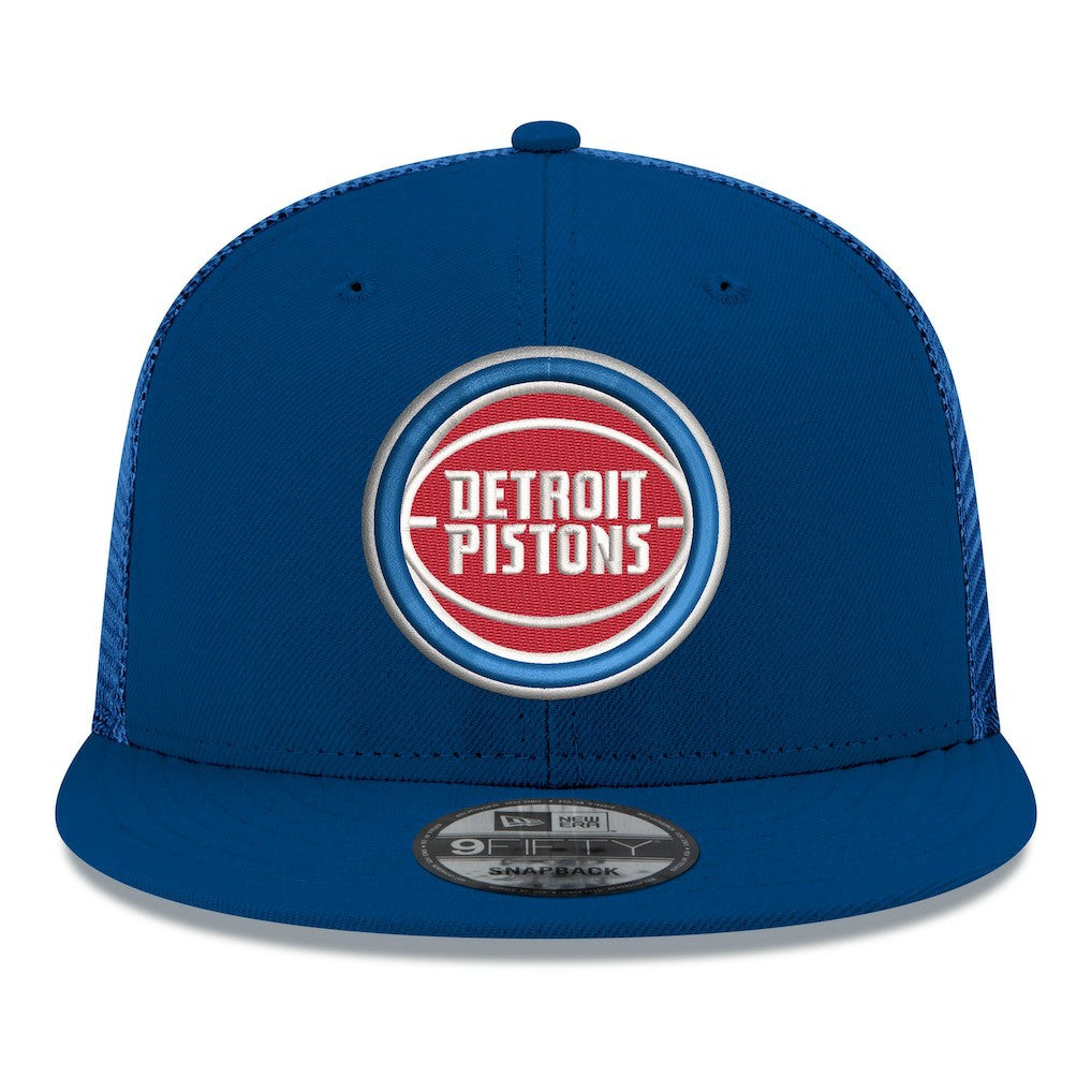 New Era Detroit Pistons Core Logo Meshback 9FIFTY Snapback Hat Blue