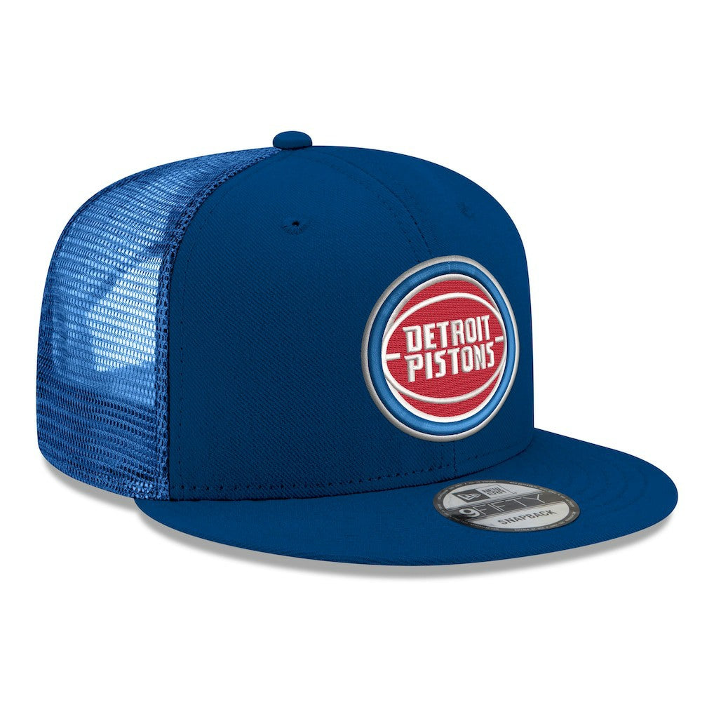 New Era Detroit Pistons Core Logo Meshback 9FIFTY Snapback Hat Blue
