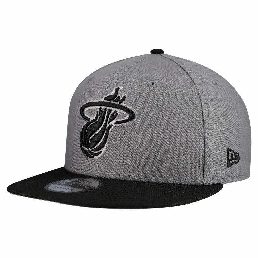 New Era Miami Heat Core Logo Storm Gray Two-Tone 9FIFTY Snapback Hat Gray