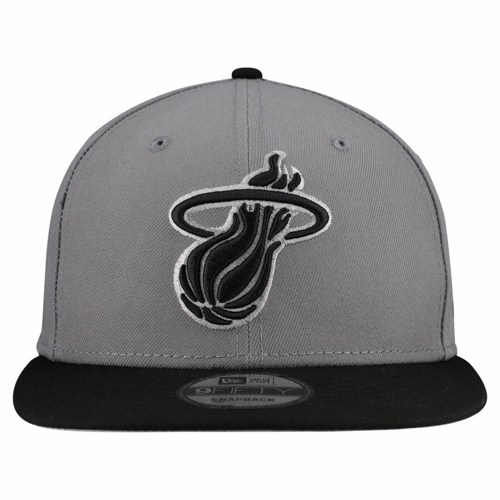 New Era Miami Heat Core Logo Storm Gray Two-Tone 9FIFTY Snapback Hat Gray
