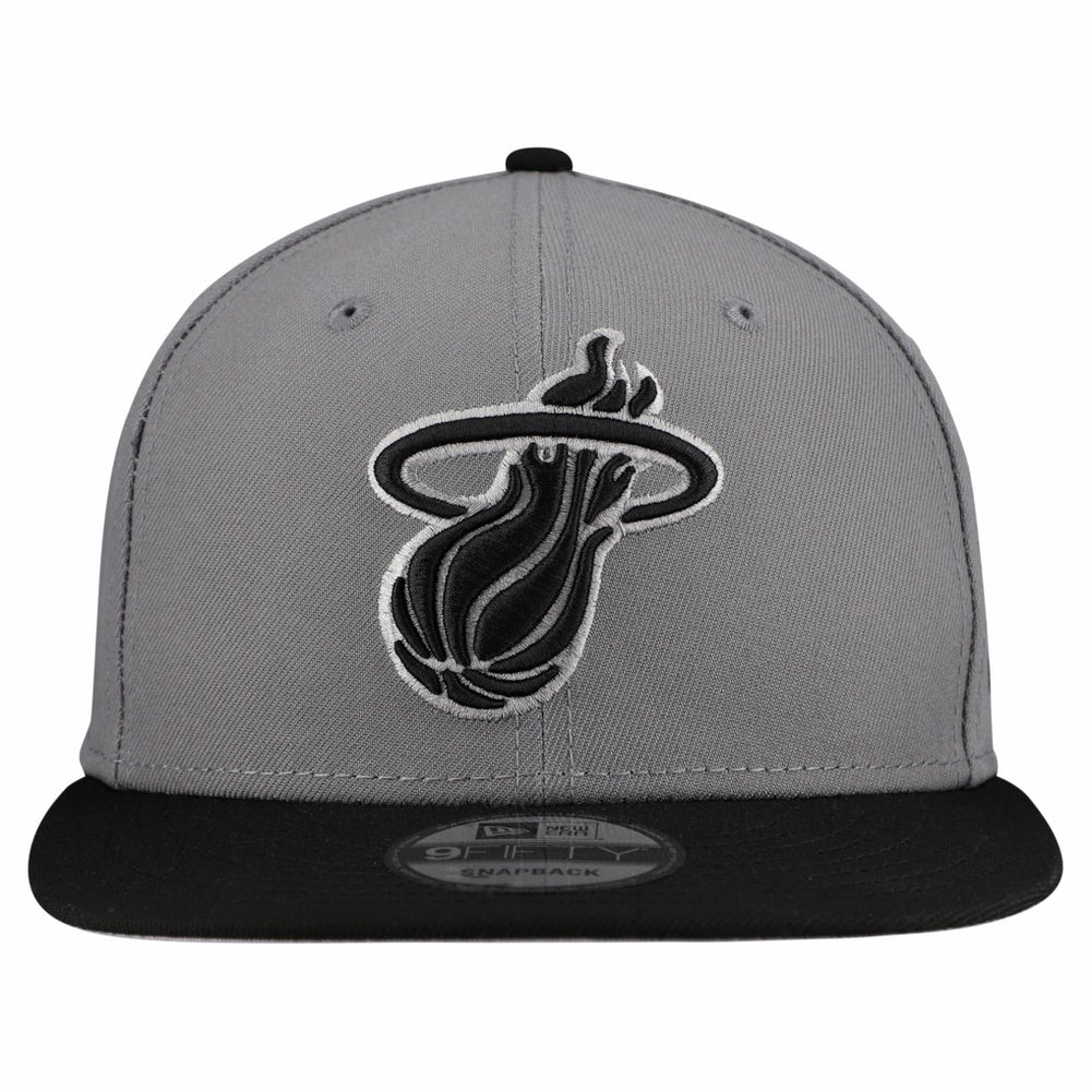 New Era Miami Heat Core Logo Storm Gray Two-Tone 9FIFTY Snapback Hat Gray