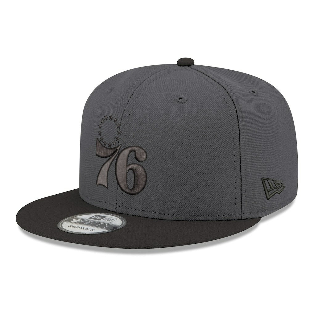 New Era Philadelphia 76ers Logo 2-Tone 9FIFTY Snapback Hat Gray/Black
