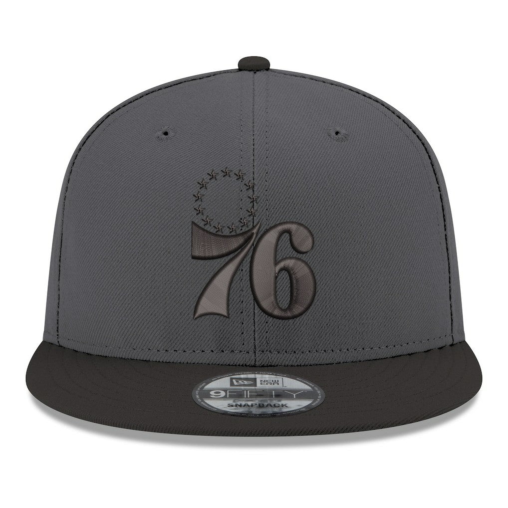 New Era Philadelphia 76ers Logo 2-Tone 9FIFTY Snapback Hat Gray/Black