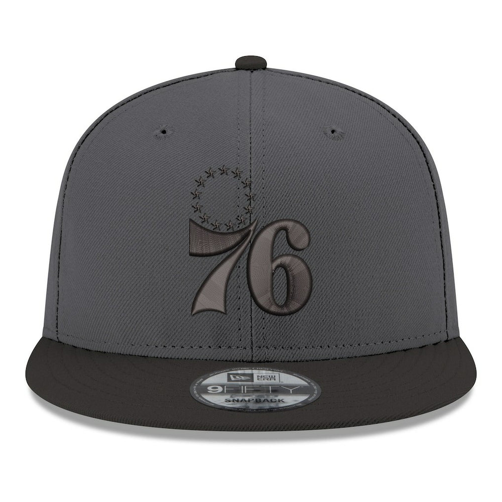 New Era Philadelphia 76ers Logo 2-Tone 9FIFTY Snapback Hat Gray/Black