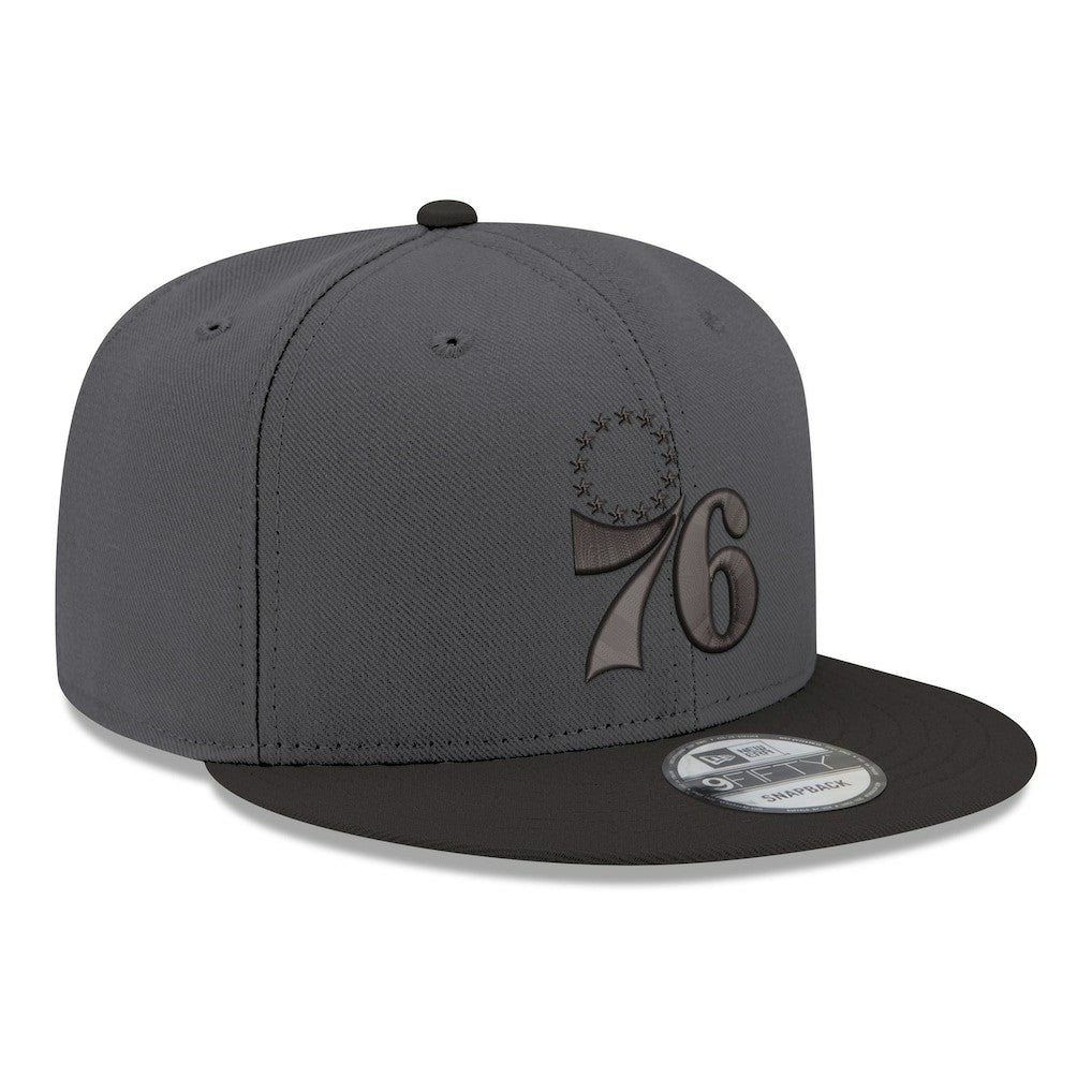 New Era Philadelphia 76ers Logo 2-Tone 9FIFTY Snapback Hat Gray/Black