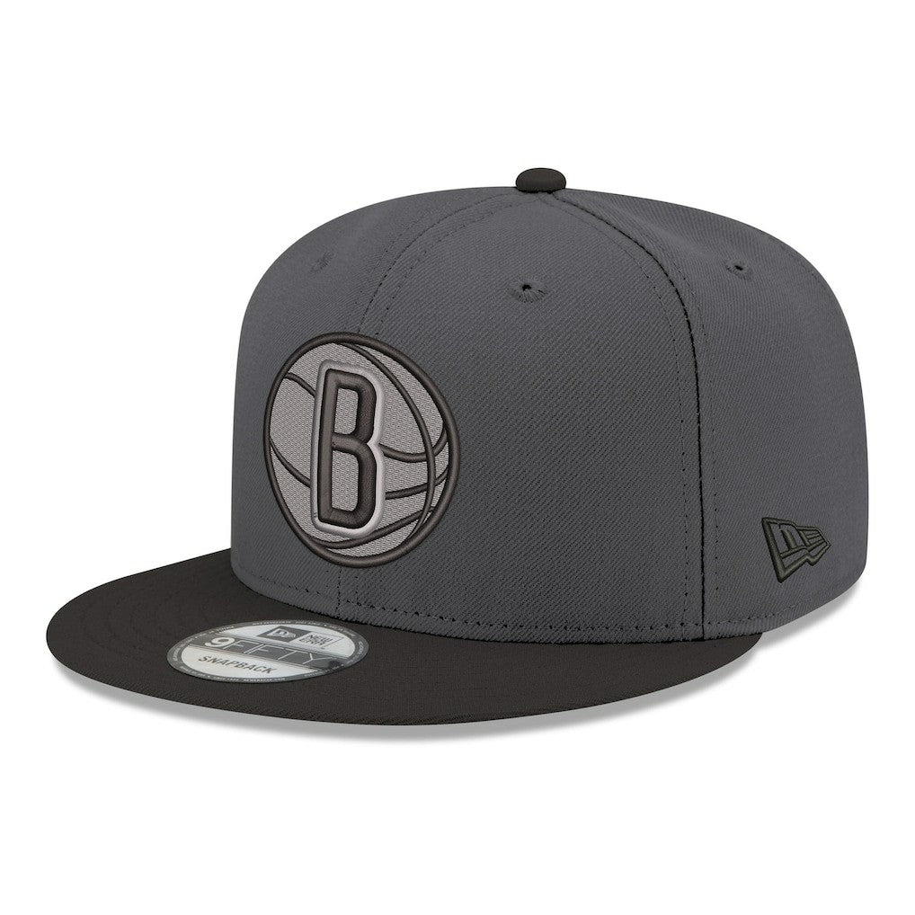 New Era Brooklyn Nets Logo 2-Tone 9FIFTY Snapback Hat Gray/Black