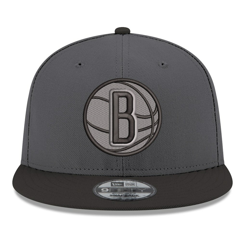 New Era Brooklyn Nets Logo 2-Tone 9FIFTY Snapback Hat Gray/Black