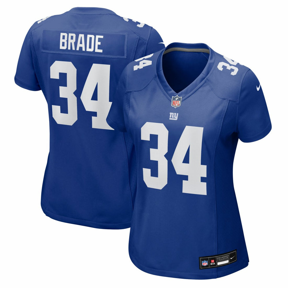 Beau Brade New York Giants Women's Team Game Jersey - Royal - Nike