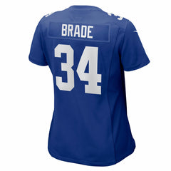 Beau Brade New York Giants Women's Team Game Jersey - Royal - Nike