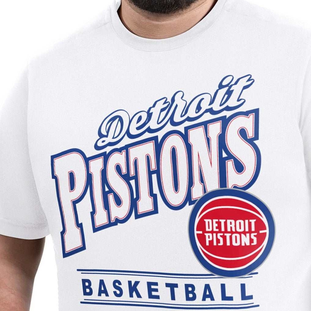 Detroit Pistons G-III Sports by Carl Banks Adaptive Headliner T-Shirt White