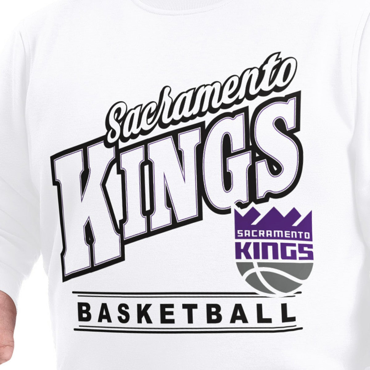 Sacramento Kings G-III Sports by Carl Banks Adaptive Headliner Fleece Crewneck Sweatshirt White