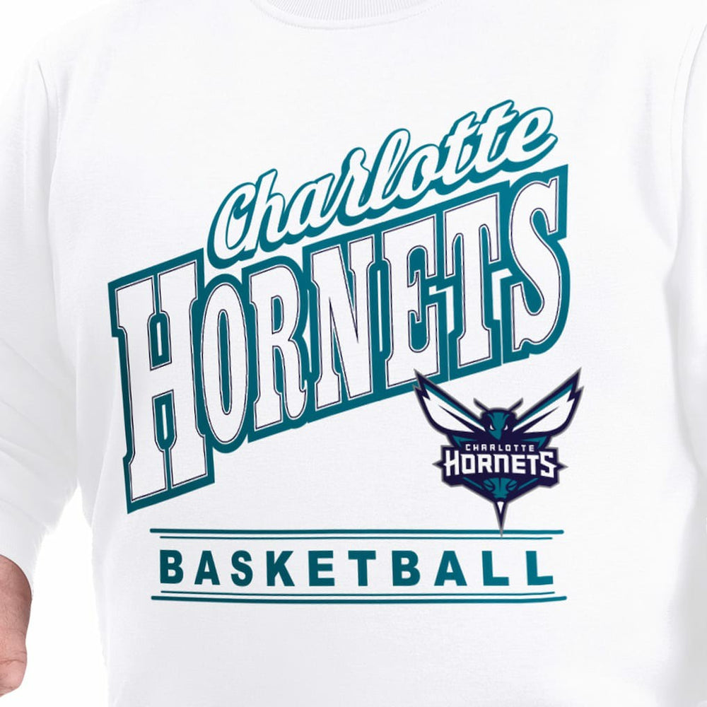 Charlotte Hornets G-III Sports by Carl Banks Adaptive Headliner Fleece Crewneck Sweatshirt White