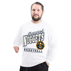 Denver Nuggets G-III Sports by Carl Banks Adaptive Headliner Fleece Crewneck Sweatshirt White