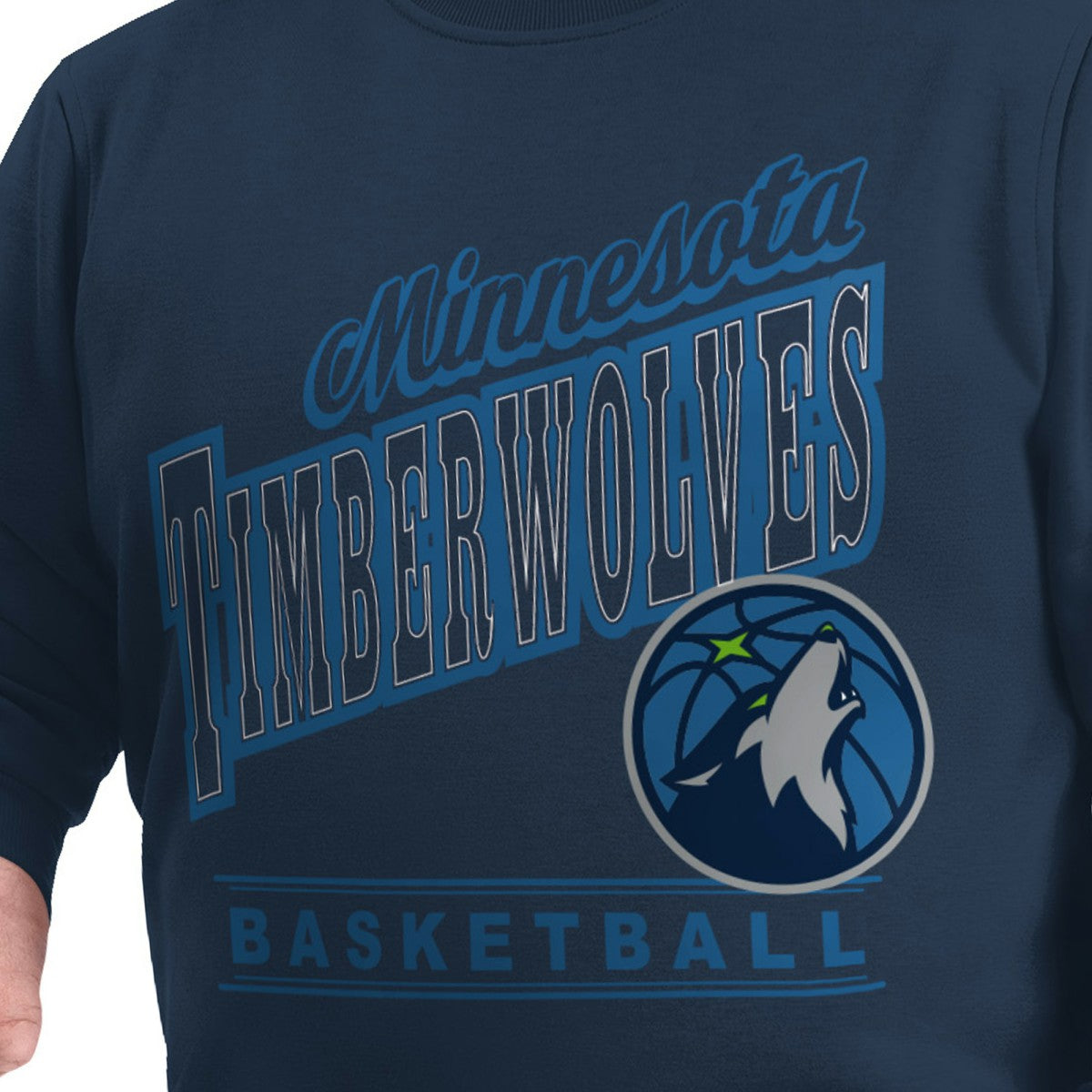 Minnesota Timberwolves G-III Sports by Carl Banks Adaptive Headliner Fleece Crewneck Sweatshirt Navy