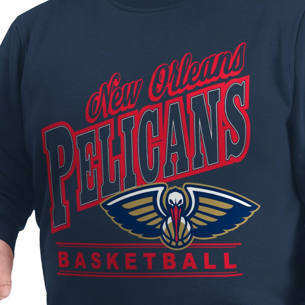 New Orleans Pelicans G-III Sports by Carl Banks Adaptive Headliner Fleece Crewneck Sweatshirt Navy
