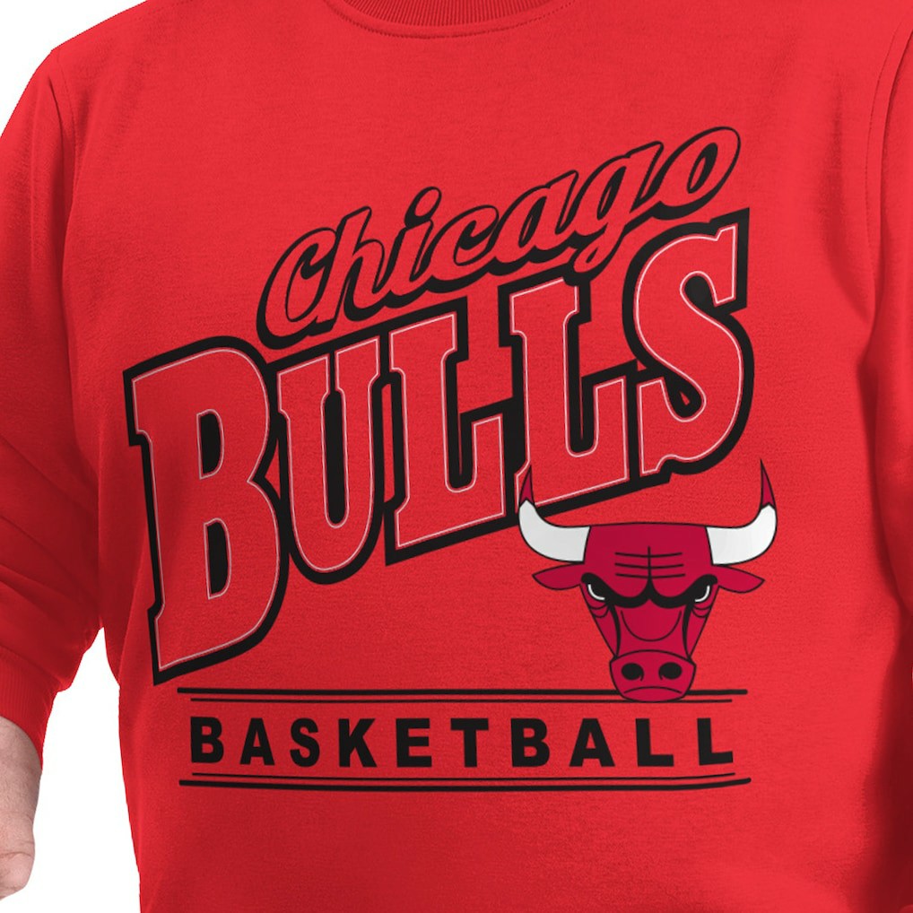 Chicago Bulls G-III Sports by Carl Banks Adaptive Headliner Fleece Crewneck Sweatshirt Red