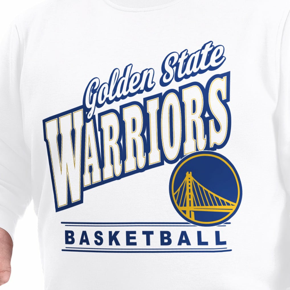 Golden State Warriors G-III Sports by Carl Banks Adaptive Headliner Fleece Crewneck Sweatshirt White
